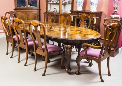 Antique Queen Anne Style Dining Table 8 Chairs C 1920 Ref No Antique Queen Anne Style Dining Table 8 Chairs Sold