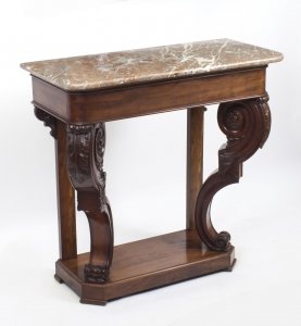 console mahogany marble table antique iv william 1835 19th century ref drawer tables zoom furniture