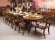 Large Marquetry Dining Table & Chairs Set | Bespoke Burr Walnut 12ft Dining Table | Ref. no. 00917a | Regent Antiques