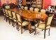 Bespoke Handmade 12ft Burr Walnut Marquetry Dining Table & 12 Chairs | Ref. no. 00917b | Regent Antiques