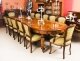 Bespoke Handmade 12ft Burr Walnut Marquetry Dining Table & 12 Chairs | Ref. no. 00917b | Regent Antiques