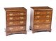 Vintage  Pair of Burr  Walnut Bedside Chests Cabinets With Slides 20th C | Ref. no. 01041 | Regent Antiques