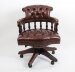 Bespoke English Hand Made Leather Captains Desk Chair Dark Brown Colour | Ref. no. 02331a | Regent Antiques
