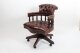 Bespoke English Hand Made Leather Captains Desk Chair Dark Brown Colour | Ref. no. 02331a | Regent Antiques