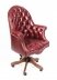 Bespoke English Hand Made Leather Directors Desk Chair  Burgundy | Ref. no. 02332b | Regent Antiques