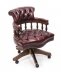 Bespoke English Hand Made Leather Captains Desk Chair Burgundy | Ref. no. 02840 | Regent Antiques