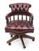 Bespoke English Hand Made Leather Captains Desk Chair Burgundy | Ref. no. 02840 | Regent Antiques