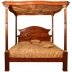 Vintage Super King Mahogany Four Poster Bed With Silk Canopy 20th C | Ref. no. 03795 | Regent Antiques