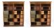 Bespoke Pair Sheraton Revival Inlaid Walnut Open Bookcases | Ref. no. 04067d | Regent Antiques