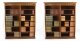 Bespoke Pair Sheraton Revival Inlaid Walnut Open Bookcases | Ref. no. 04067d | Regent Antiques