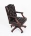 Bespoke English Handmade Gainsborough Leather Desk Chair Smoke Brown | Ref. no. 05071k | Regent Antiques