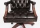 Bespoke English Handmade Gainsborough Leather Desk Chair Smoke Brown | Ref. no. 05071k | Regent Antiques