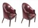 Bespoke Pair English Handmade Leather Desk Chairs Burgundy | Ref. no. 05388aox | Regent Antiques