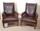Antique Pair of English Walnut Leather Armchairs 19th C | Ref. no. 05822x | Regent Antiques