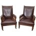 Antique Pair of English Walnut Leather Armchairs 19th C | Ref. no. 05822x | Regent Antiques