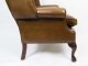 Bespoke Leather Chippendale Wingback Chair Armchair yellow tan | Ref. no. 06566d | Regent Antiques