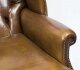 Bespoke Leather Chippendale Wingback Chair Armchair yellow tan | Ref. no. 06566d | Regent Antiques