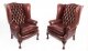 Bespoke Pair Leather Chippendale Wingback Armchairs Murano Port | Ref. no. 06566g | Regent Antiques