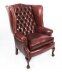 Bespoke Pair Leather Chippendale Wingback Armchairs Murano Port | Ref. no. 06566g | Regent Antiques