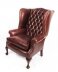 Bespoke Leather Chippendale Wingback Chair Armchair Murano Port | Ref. no. 06566h | Regent Antiques