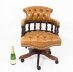 Bespoke English Hand Made Leather Captains Desk Chair Buckskin | Ref. no. 06654 | Regent Antiques