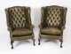Bespoke English Hand Made 3 x Leather Chippendale Suite Alga Green | Ref. no. 06749g | Regent Antiques