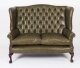 Bespoke English Hand Made 3 x Leather Chippendale Suite Alga Green | Ref. no. 06749g | Regent Antiques