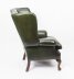 Bespoke Pair Leather Chippendale Wingback Armchairs  Alga Green | Ref. no. 06886G | Regent Antiques