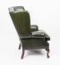 Bespoke Pair Leather Chippendale Wingback Armchairs  Alga Green | Ref. no. 06886G | Regent Antiques