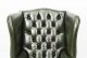 Bespoke Pair Leather Chippendale Wingback Armchairs  Alga Green | Ref. no. 06886G | Regent Antiques