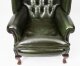 Bespoke Pair Leather Chippendale Wingback Armchairs  Alga Green | Ref. no. 06886G | Regent Antiques