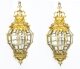 Vintage Pair 4ft /122cm Versailles Gilt Bronze Diamond Baluster Lanterns 20th C | Ref. no. 07079a | Regent Antiques
