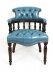 Bespoke English Hand Made Leather Captains Desk Chair Blue Teal | Ref. no. 08131a | Regent Antiques