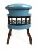 Bespoke English Hand Made Leather Captains Desk Chair Blue Teal | Ref. no. 08131a | Regent Antiques