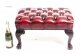 Bespoke Pair Chippendale Ball & Claw Leather Stool Emerald Ruby Red | Ref. no. 08541b | Regent Antiques