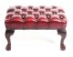 Bespoke Pair Chippendale Ball & Claw Leather Stool Emerald Ruby Red | Ref. no. 08541b | Regent Antiques