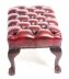 Bespoke Pair Chippendale Ball & Claw Leather Stool Emerald Ruby Red | Ref. no. 08541b | Regent Antiques