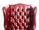 Bespoke Pair Leather Chippendale Wingback Armchairs Crimson | Ref. no. 08845r | Regent Antiques