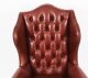 Bespoke Leather Queen Anne Wingback Armchair Chestnut | Ref. no. 09048e | Regent Antiques