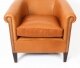 Bespoke Pair English Handmade Amsterdam Leather Arm Chairs Tan | Ref. no. 09085b | Regent Antiques