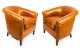 Bespoke Pair English Handmade Amsterdam Leather Arm Chairs Bruciato | Ref. no. 09085d | Regent Antiques