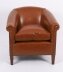 Bespoke Pair English Handmade Amsterdam Leather Arm Chairs Malt | Ref. no. 09085g | Regent Antiques