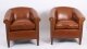 Bespoke Pair English Handmade Amsterdam Leather Arm Chairs Malt | Ref. no. 09085g | Regent Antiques
