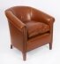 Bespoke Pair English Handmade Amsterdam Leather Arm Chairs Malt | Ref. no. 09085g | Regent Antiques