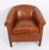 Bespoke Pair English Handmade Amsterdam Leather Arm Chairs Malt | Ref. no. 09085g | Regent Antiques