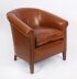 Bespoke Pair English Handmade Amsterdam Leather Arm Chairs Malt | Ref. no. 09085g | Regent Antiques