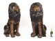 Vintage Pair Cast Bronze Seated Lions 20th Century | Ref. no. 09262 | Regent Antiques