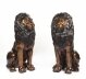 Vintage Pair Cast Bronze Seated Lions 20th Century | Ref. no. 09262 | Regent Antiques