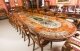 Bespoke 17ft Dining Table, Pewter, Lapis Lazuli & Agate Inlaid & 16 Chairs | Ref. no. 09428a | Regent Antiques