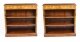 Bespoke Pair Sheraton Style Burr Walnut Low Open Bookcases | Ref. no. 09862b | Regent Antiques